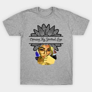 Opening My Spiritual Eye (black ink flower on her head) T-Shirt